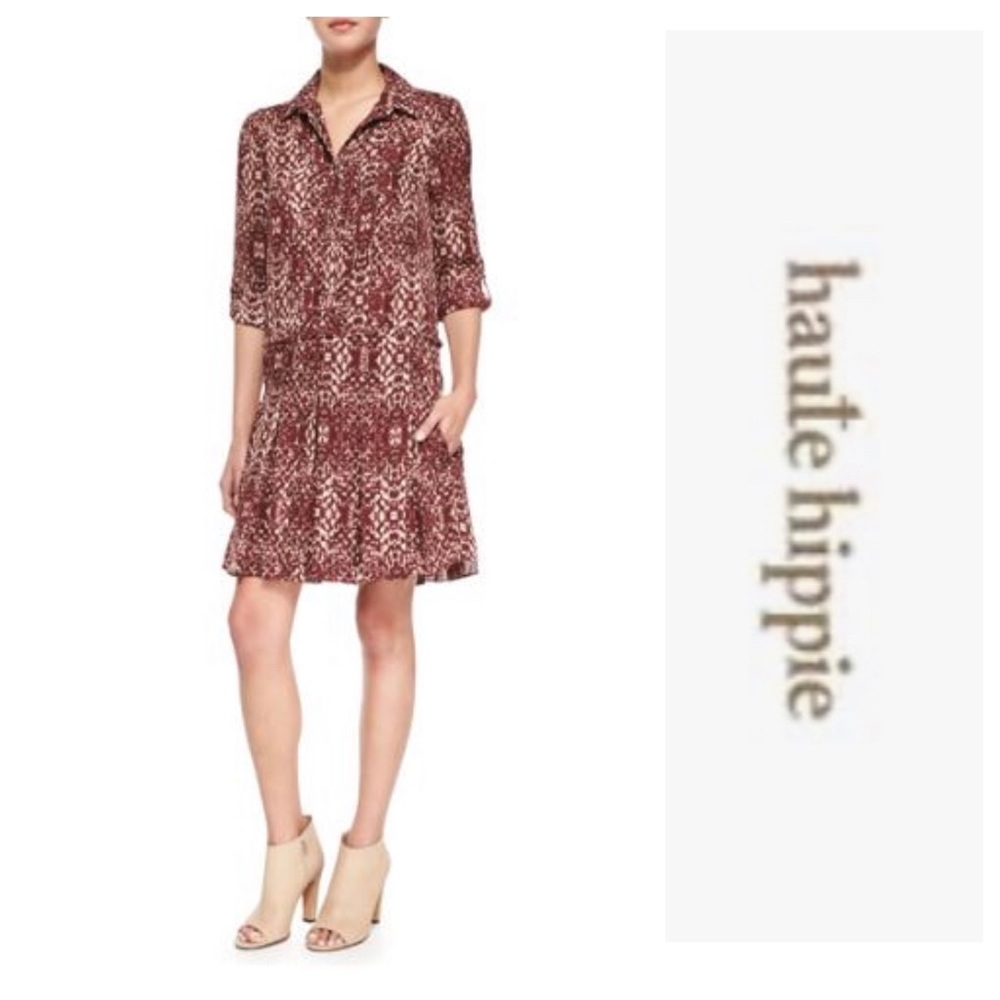 Haute Hippie Chloe Silk Shirtdress Size M
